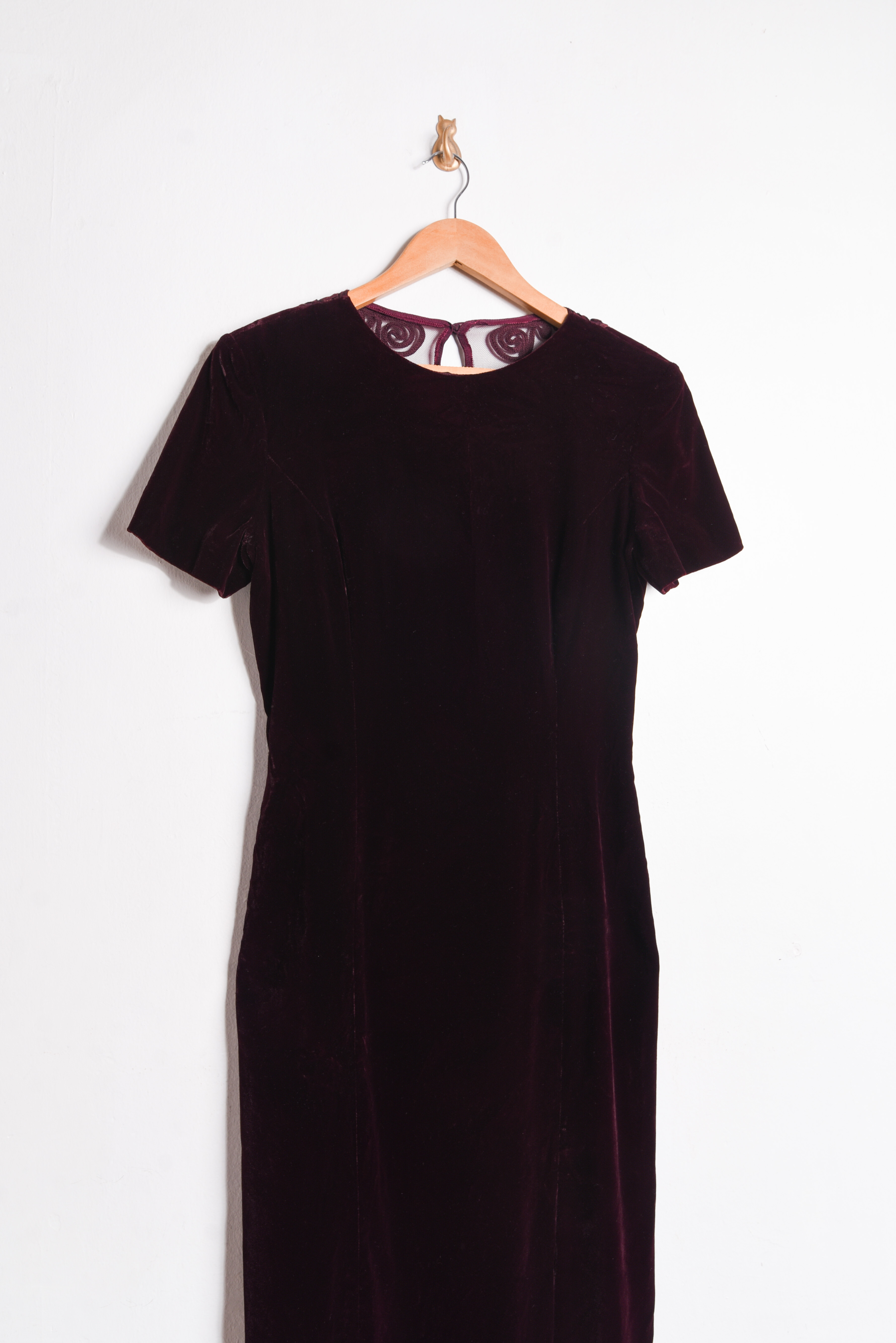 Vestido velvet burdeo 90s