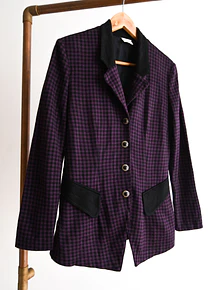Blazer vintage morado gingham