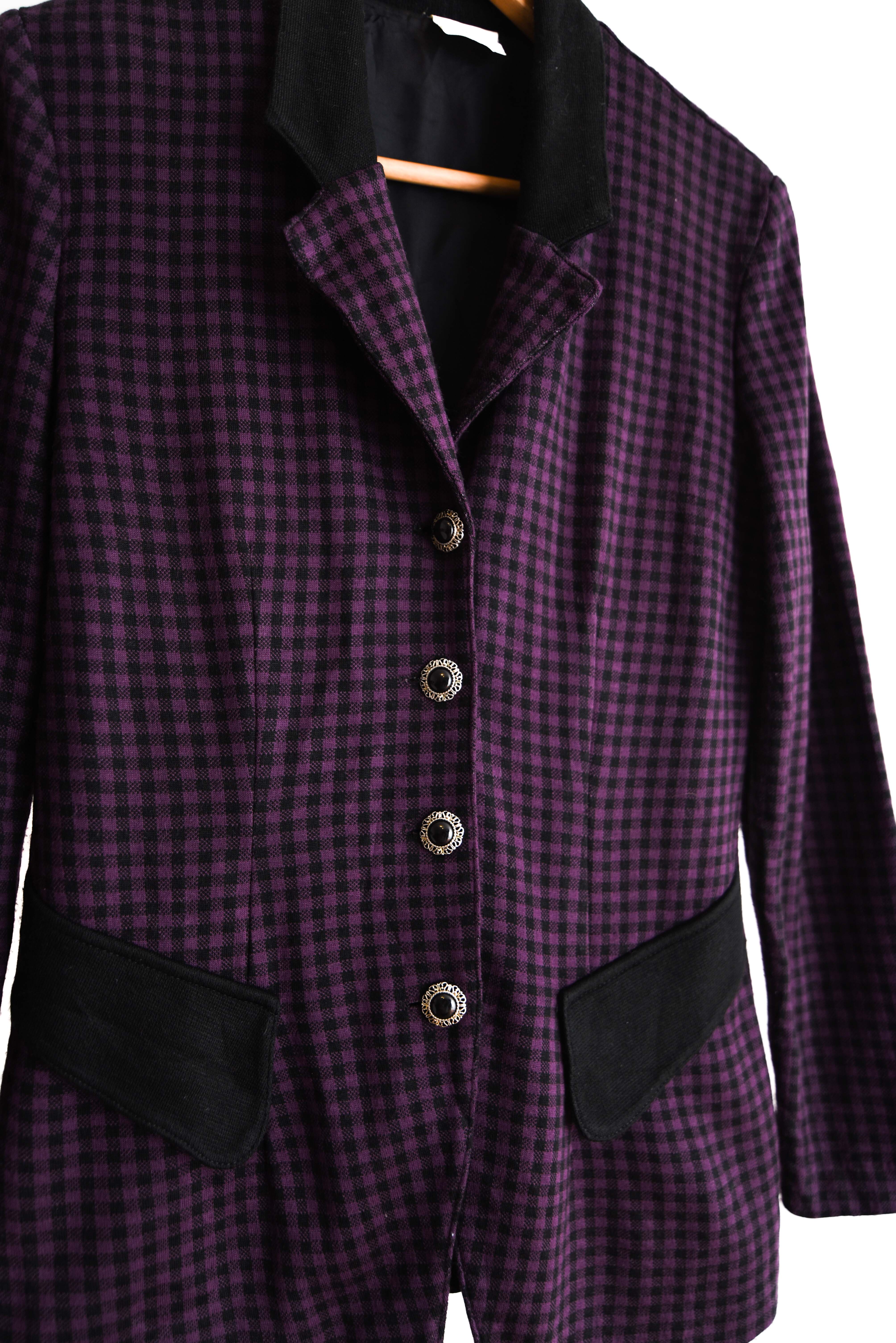 Blazer vintage morado gingham