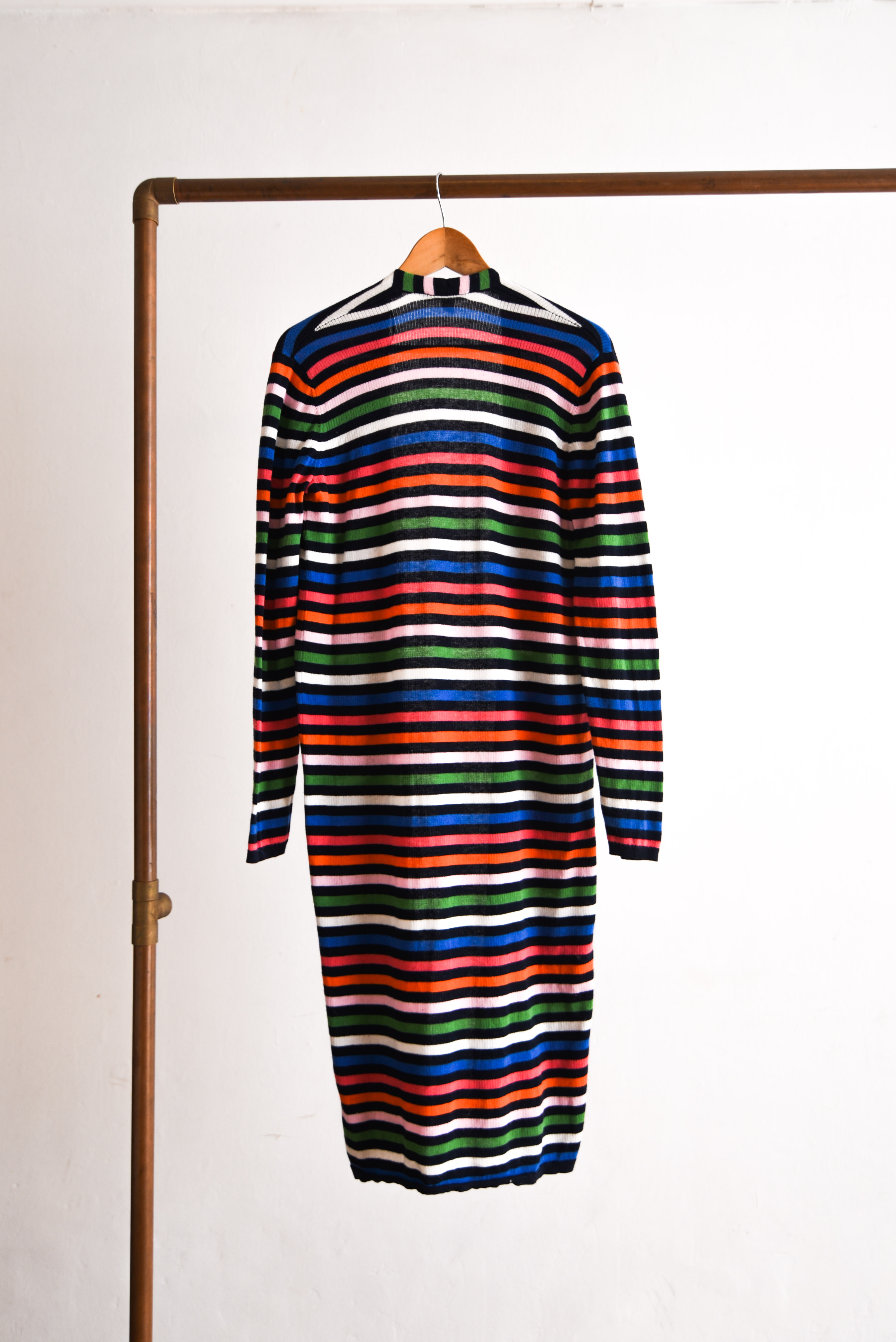 Cardigan tapado rayado multicolor