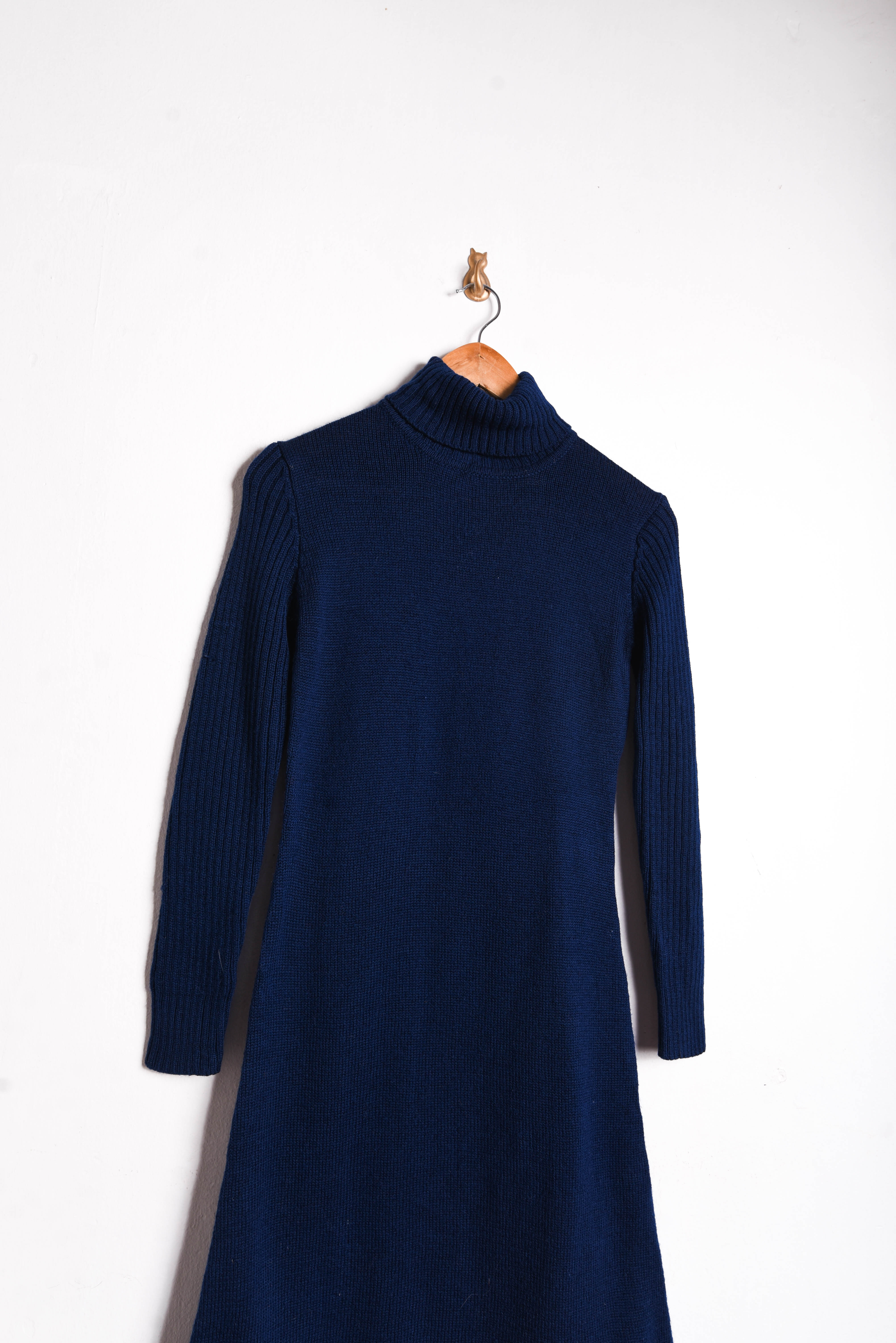 Vestido tejido 70s azul navy