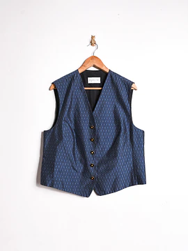 Vest azul piedra seda rombos