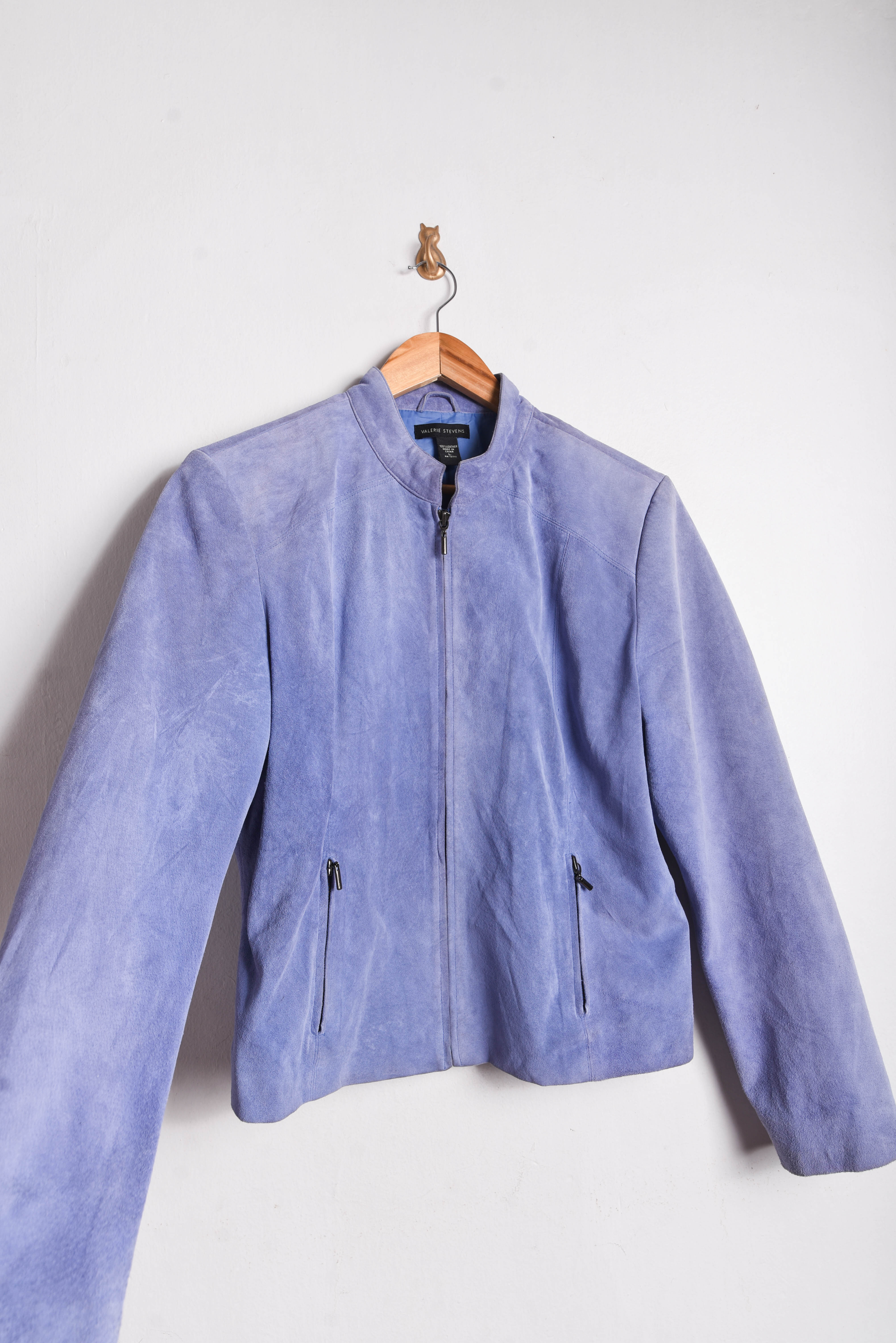 Chaqueta periwinkle gamuza