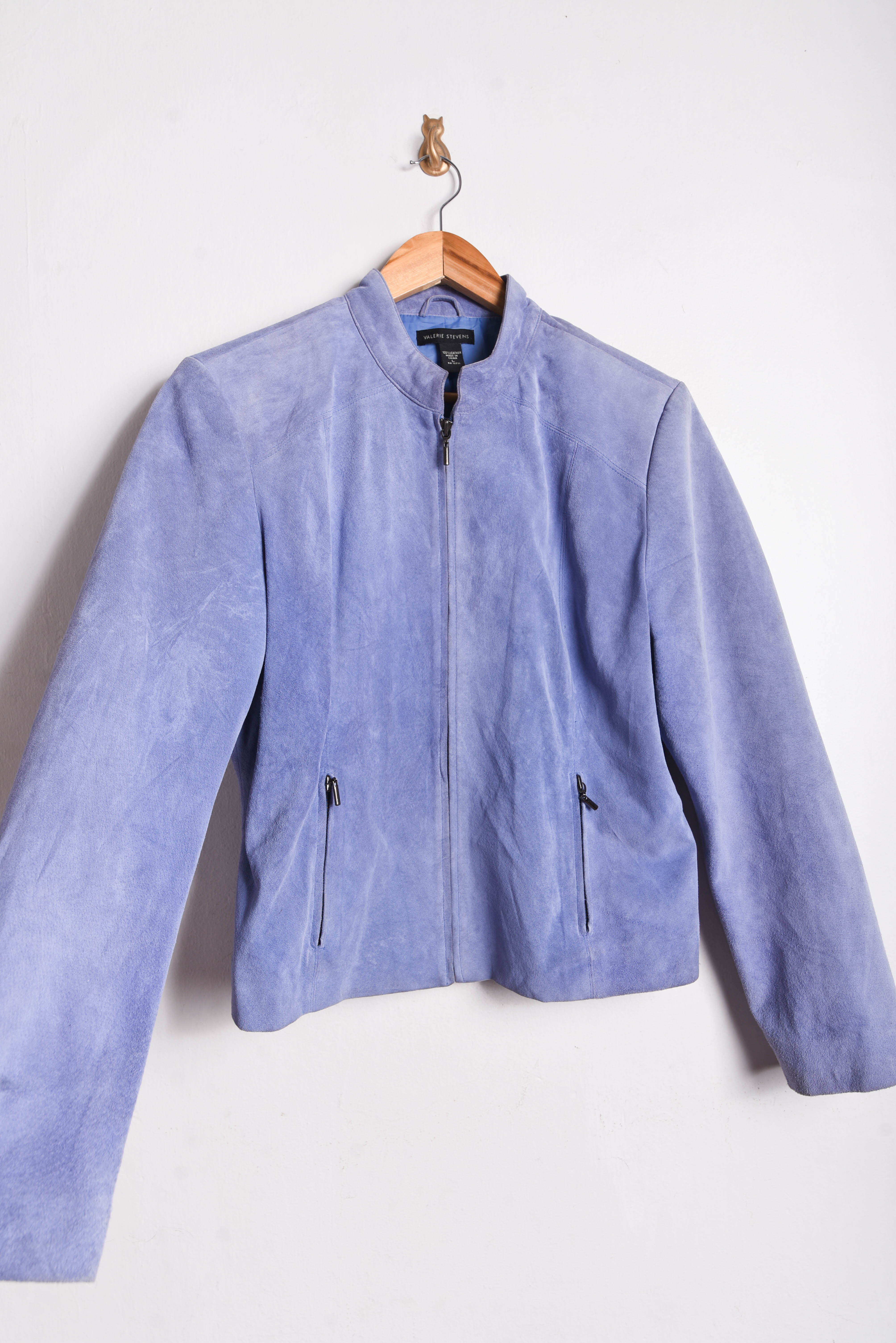 Chaqueta periwinkle gamuza