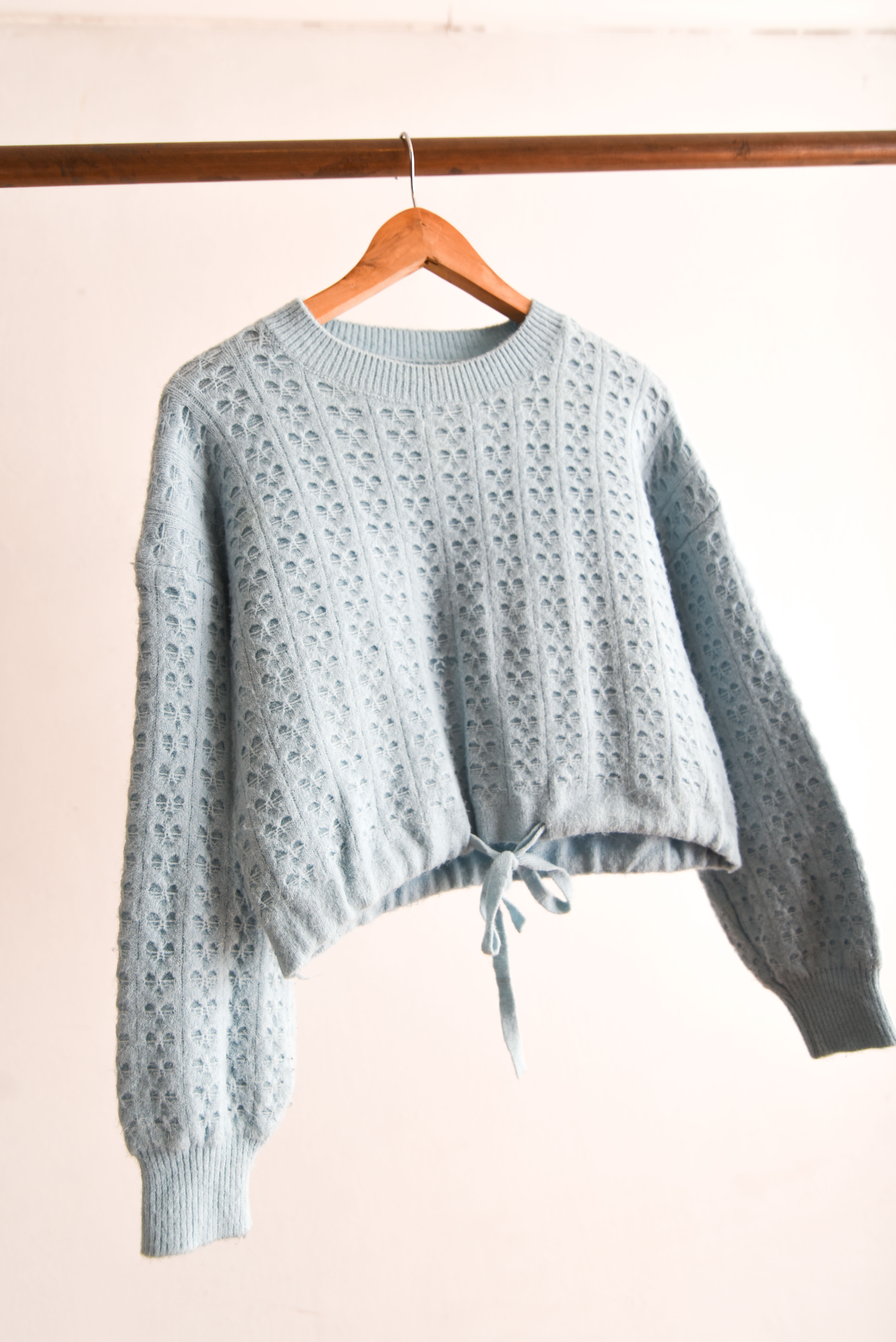 Chaleco celeste crop nudo