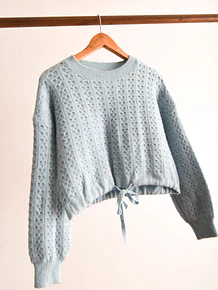 Chaleco celeste crop nudo