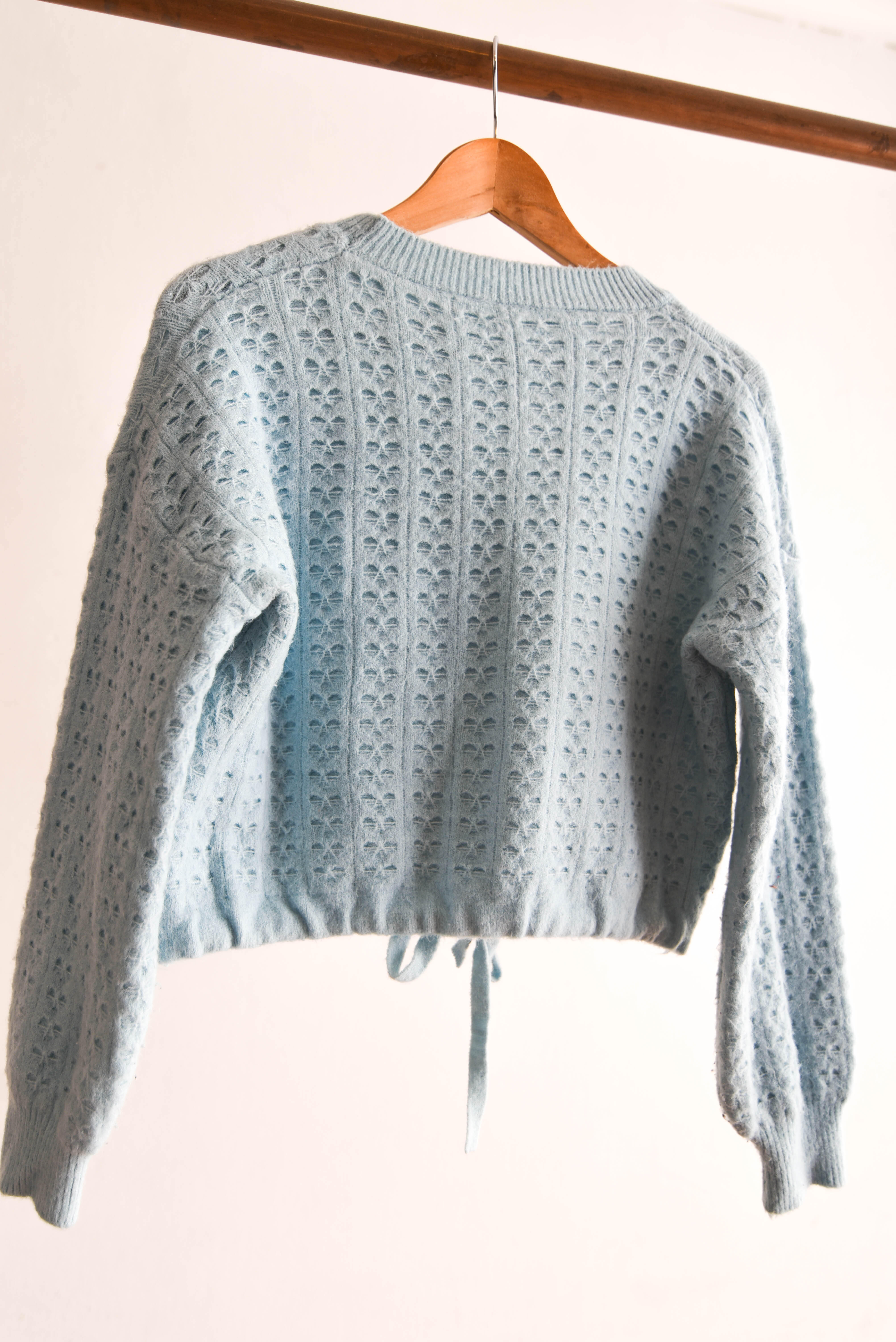 Chaleco celeste crop nudo