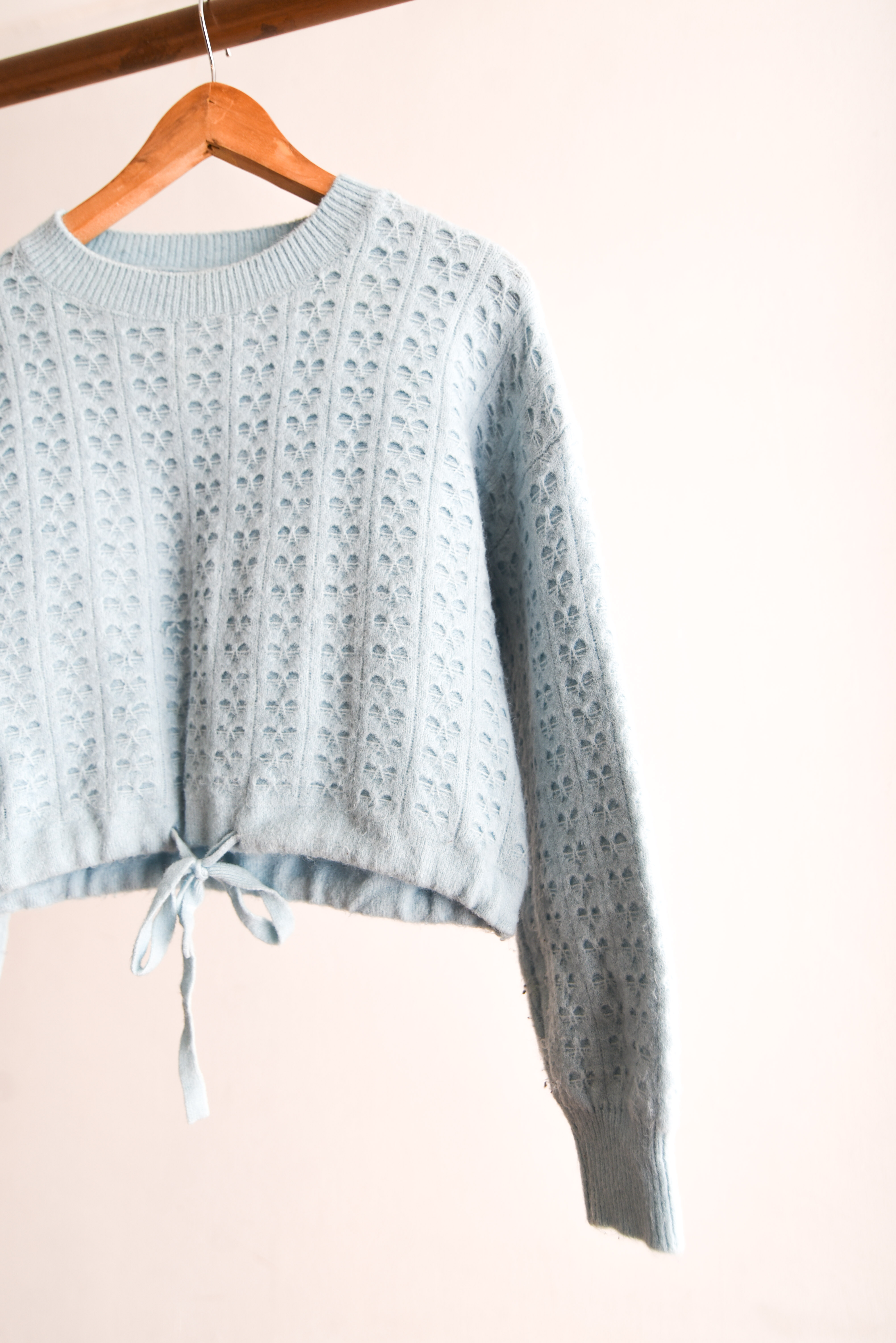Chaleco celeste crop nudo