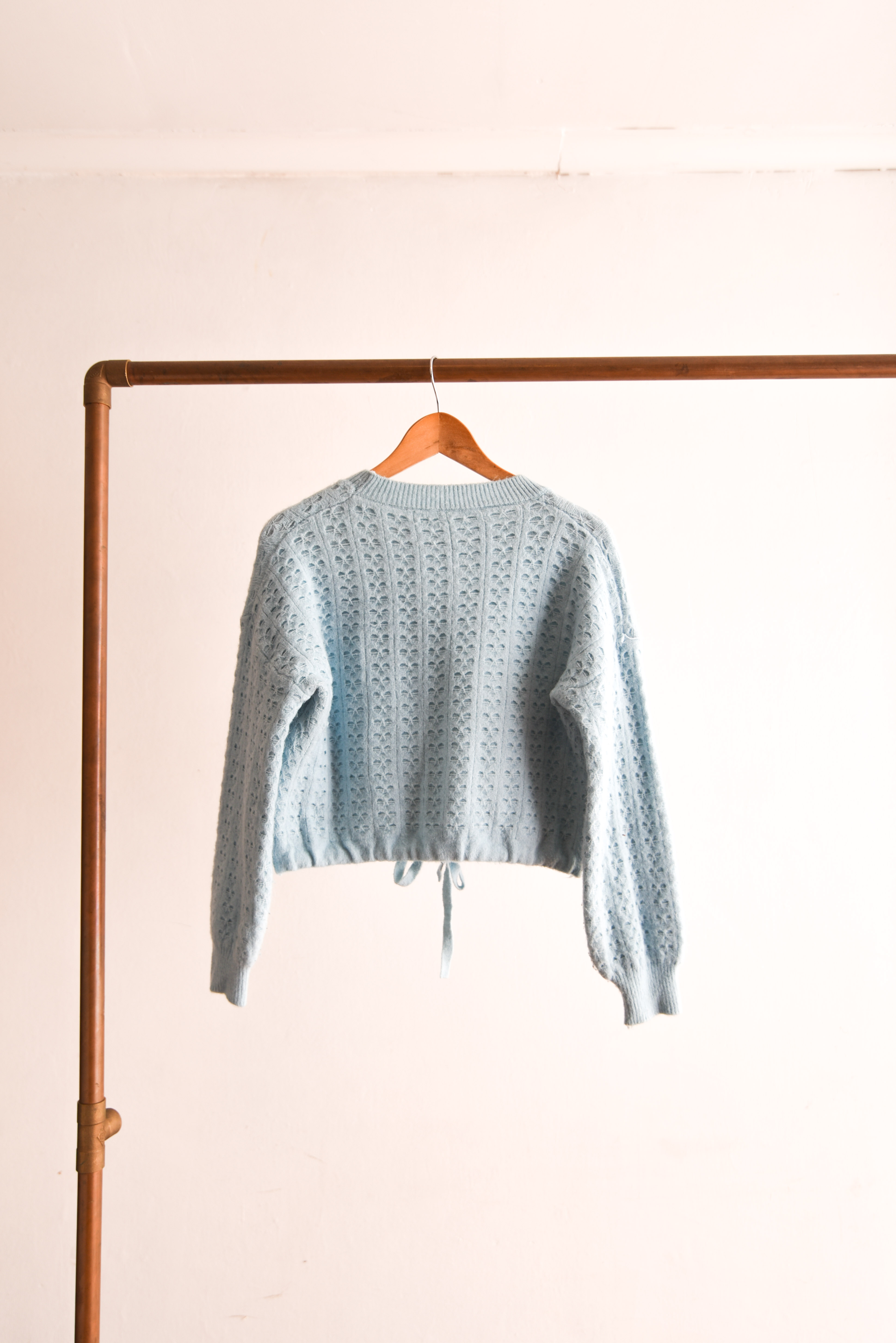 Chaleco celeste crop nudo