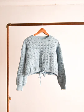 Chaleco celeste crop nudo
