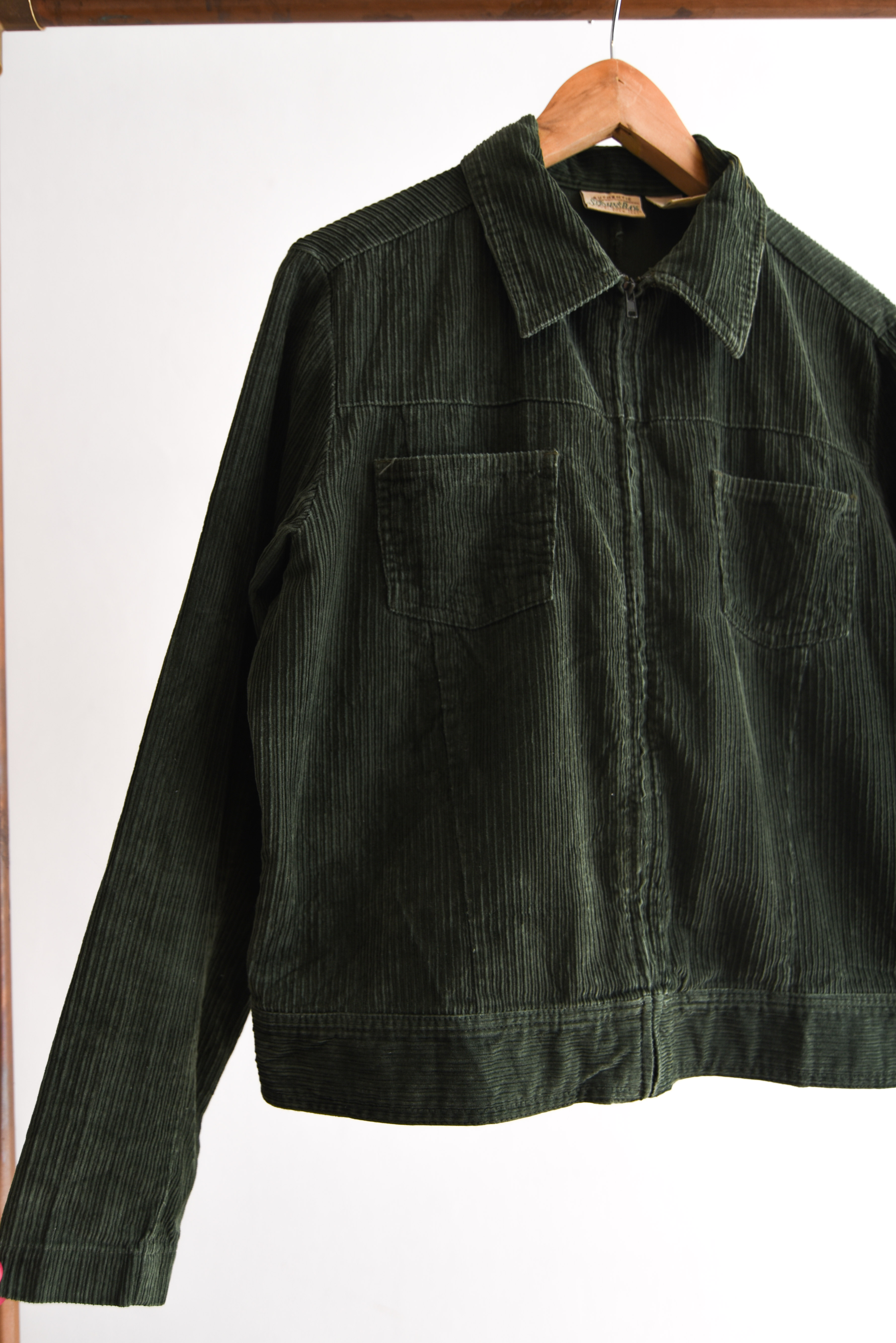 Chaqueta cotelé verde 90s