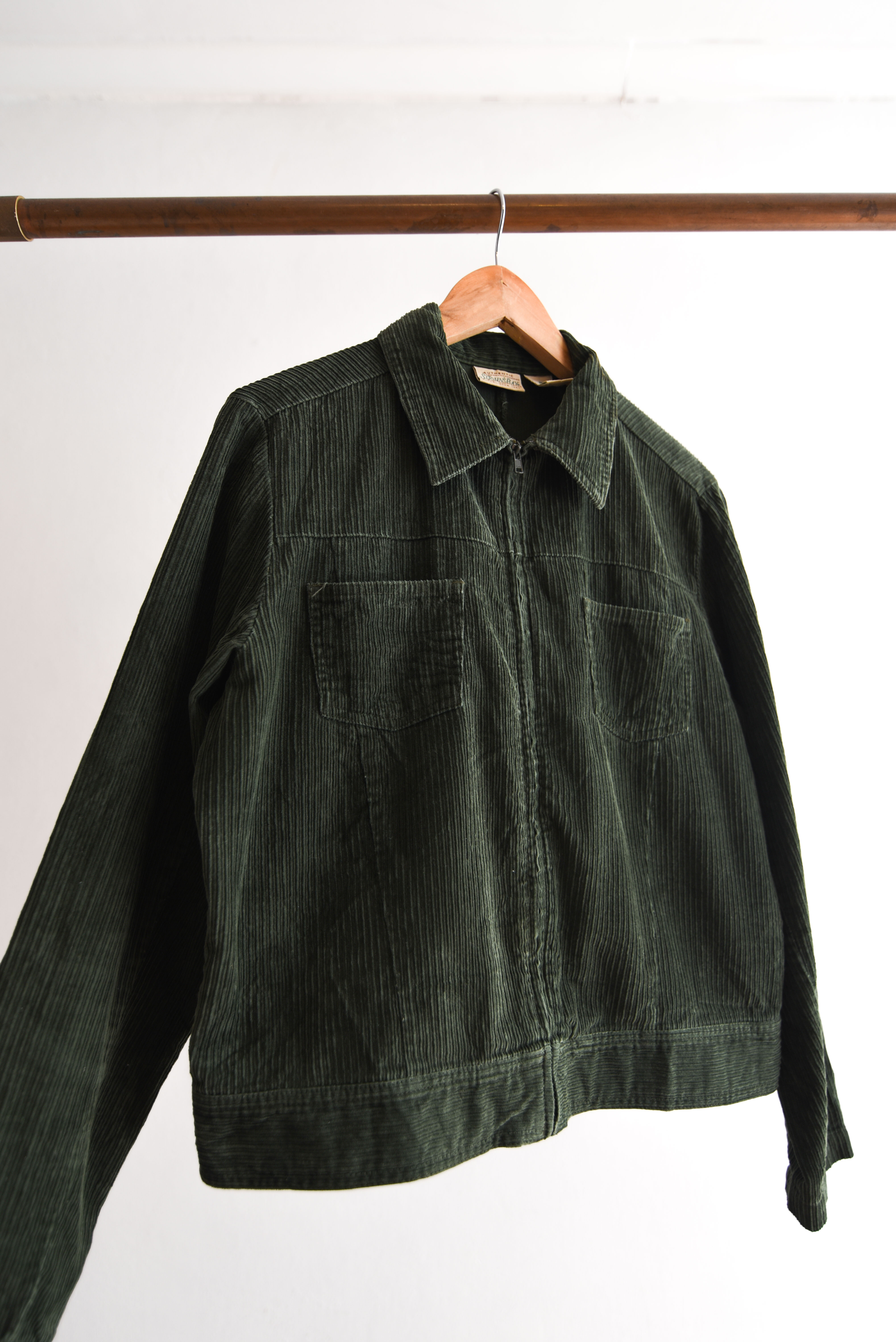 Chaqueta cotelé verde 90s