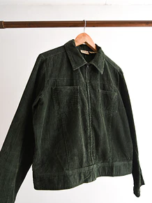 Chaqueta cotelé verde 90s