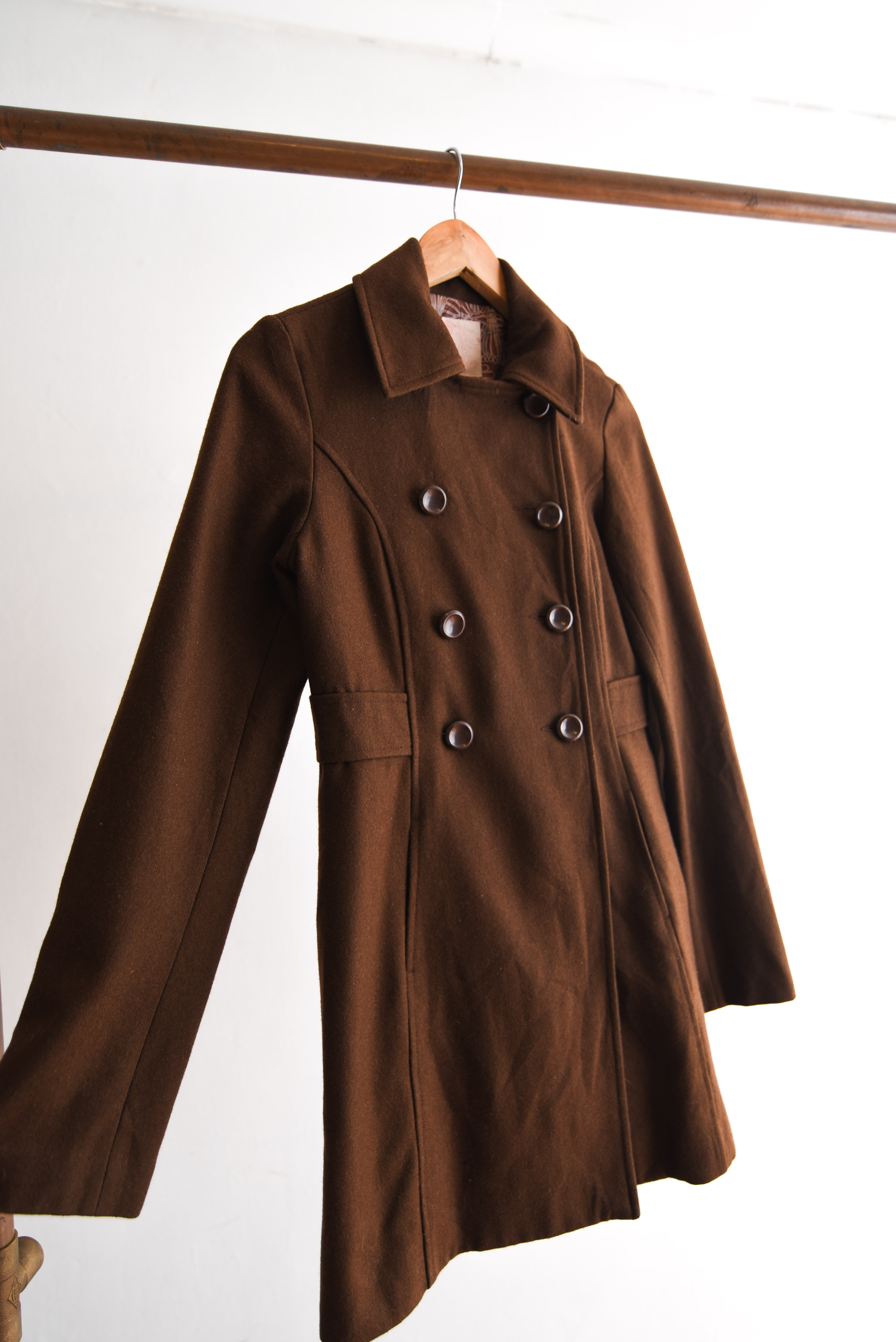 Abrigo café chocolate wool