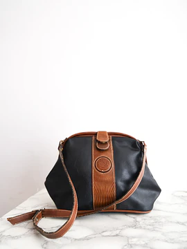 Cartera cuero bicolor 90s