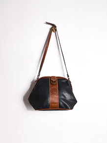 Cartera cuero bicolor 90s