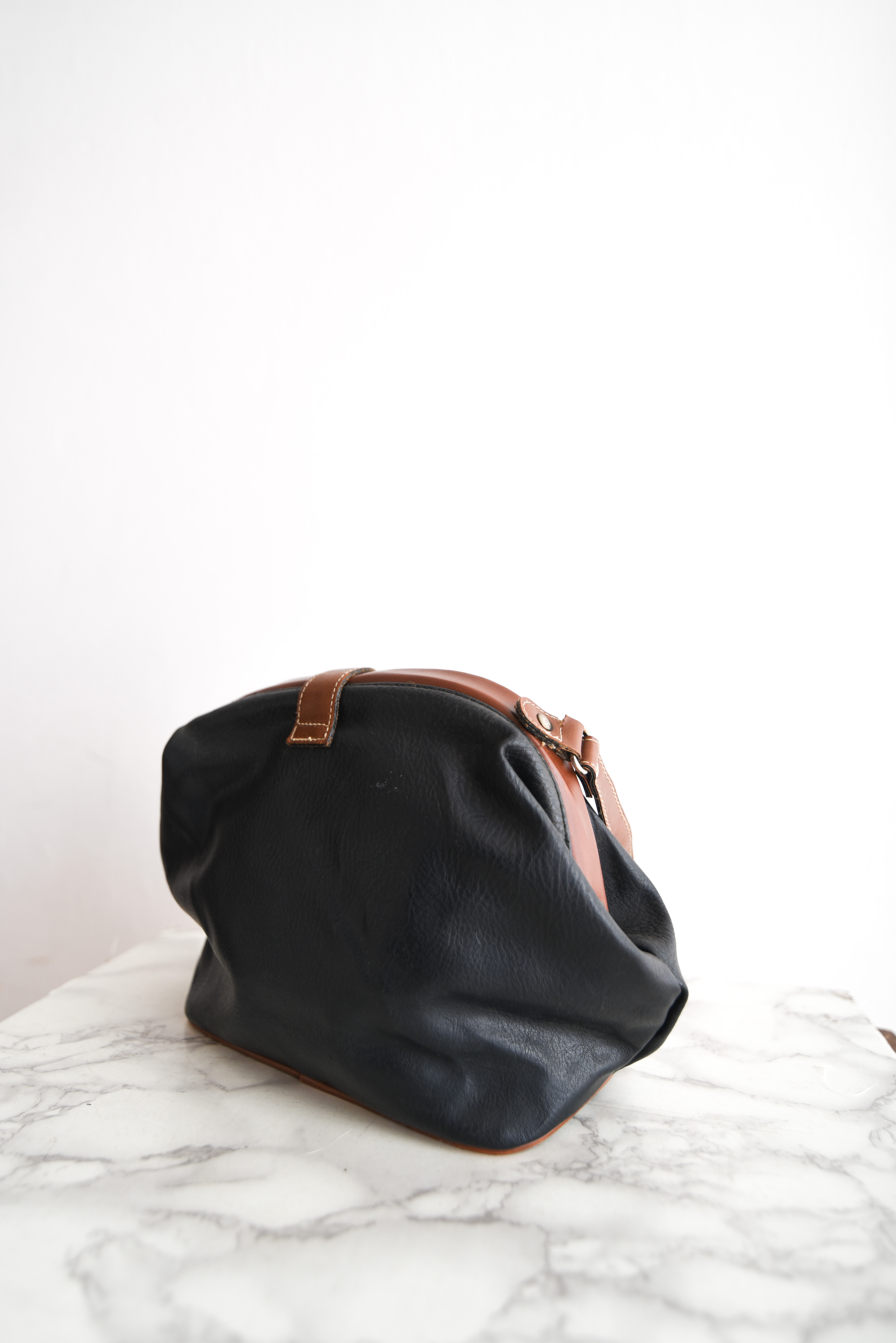Cartera cuero bicolor 90s