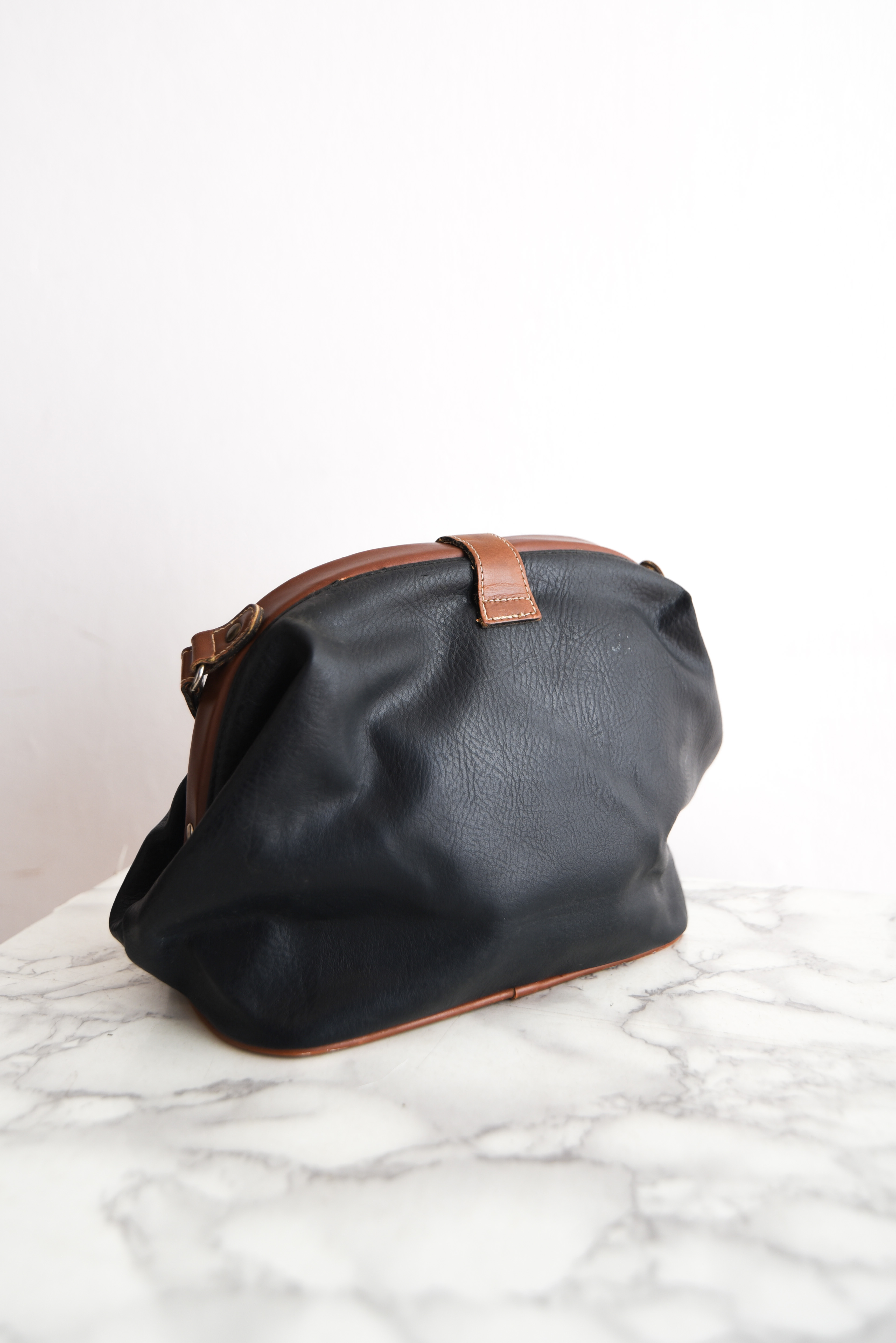 Cartera cuero bicolor 90s