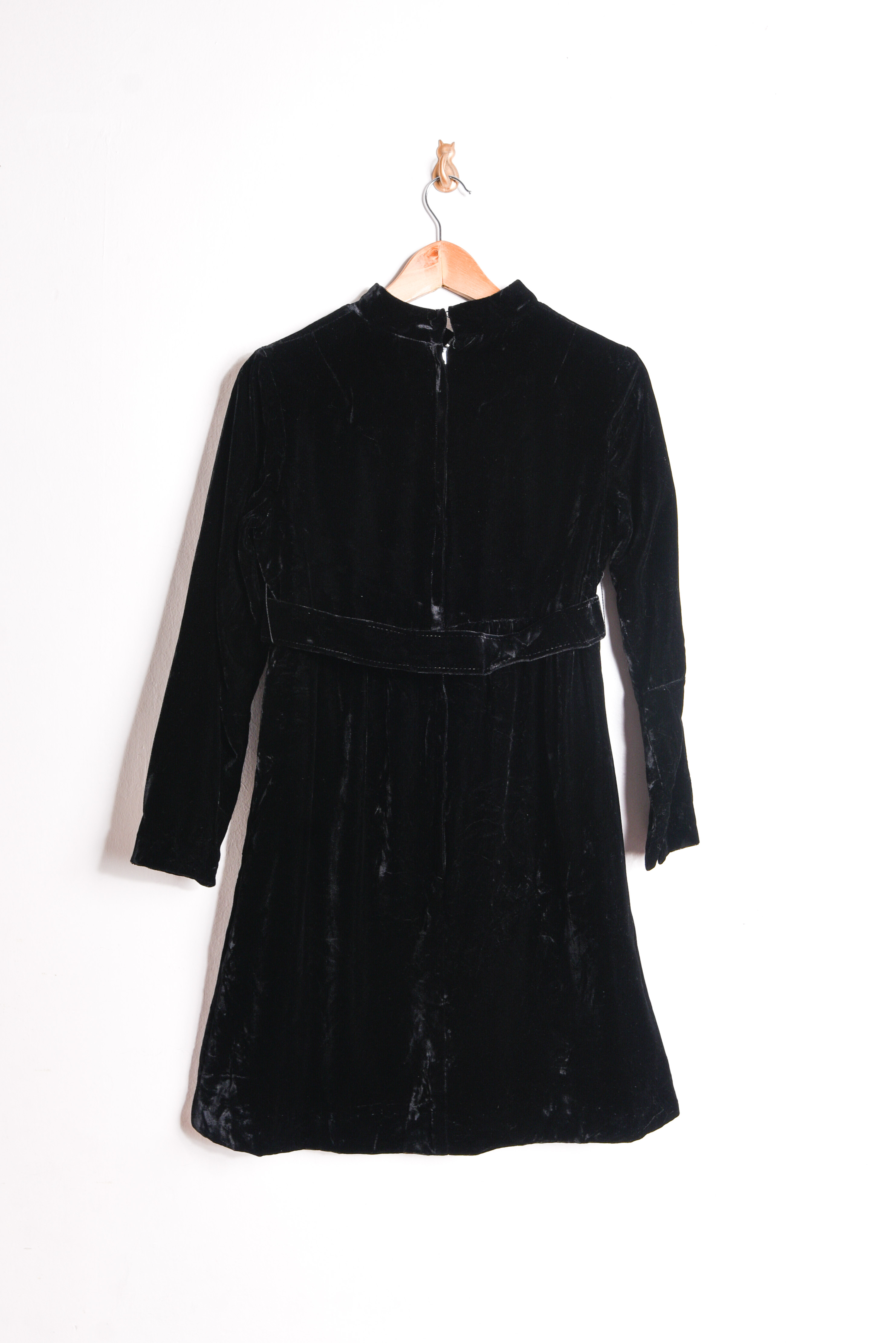 Vestido negro velvet 60s