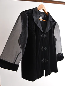 Blusa velvet organza 90s