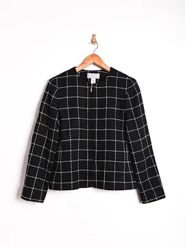 Chaqueta negra grilla wool