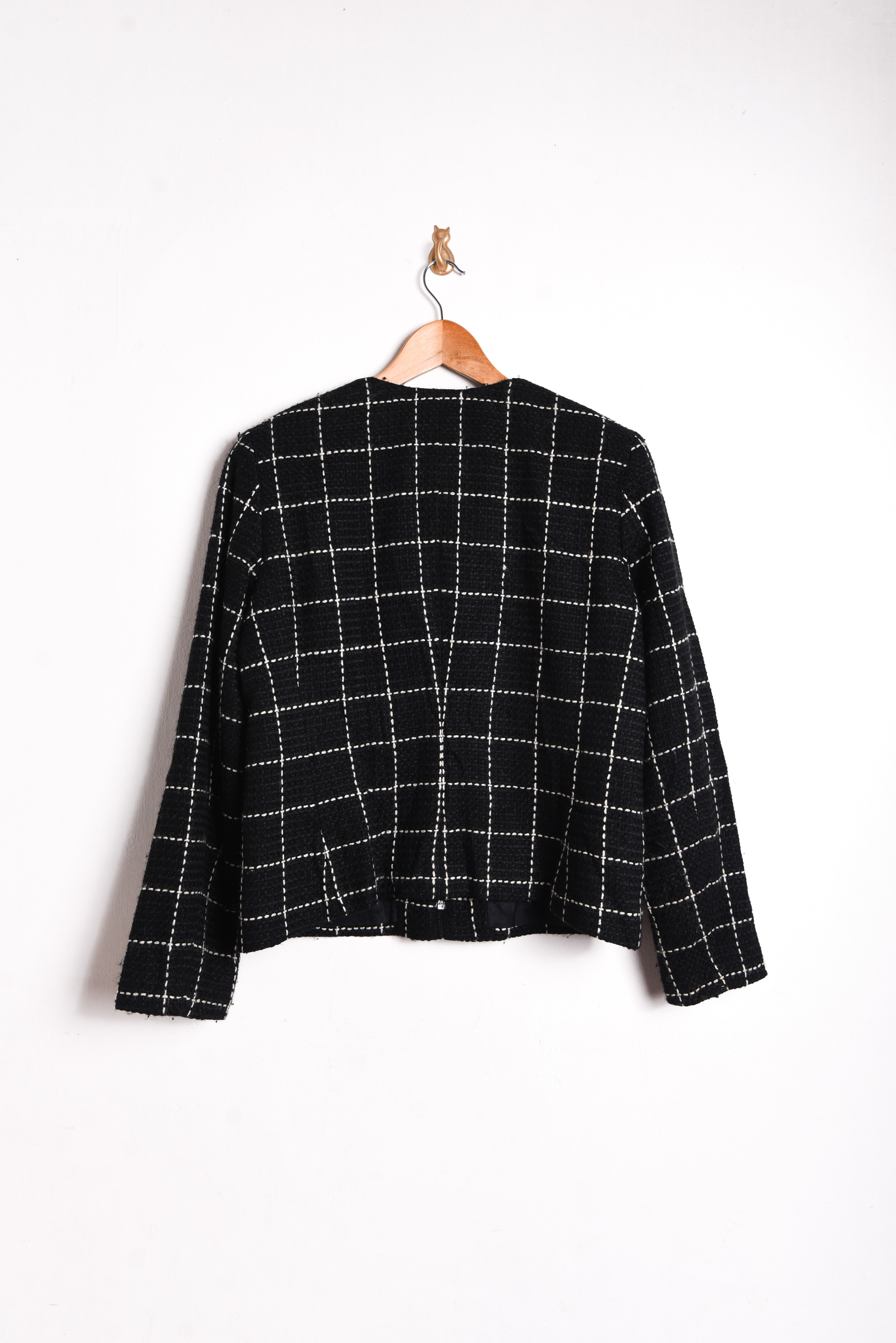 Chaqueta negra grilla wool