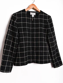 Chaqueta negra grilla wool