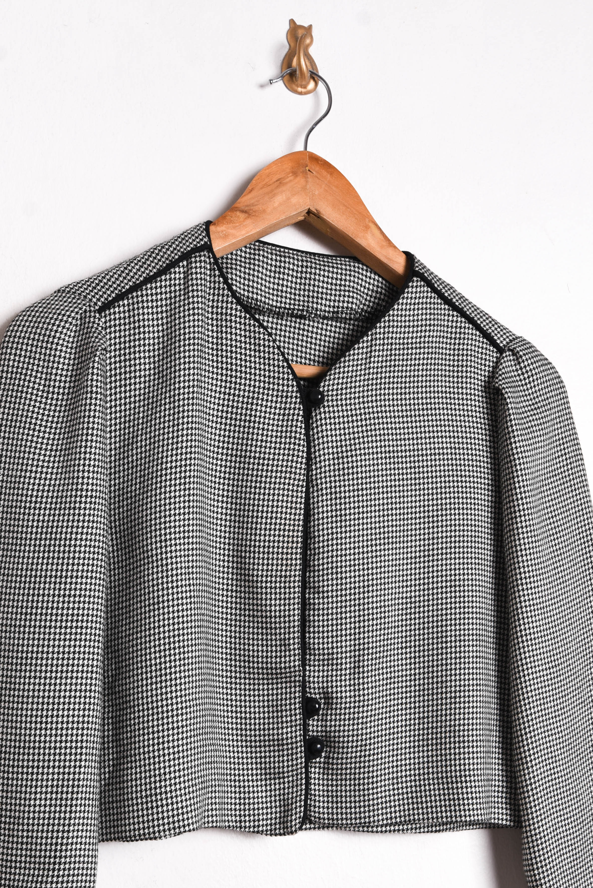 Chaqueta crop pata de gallo