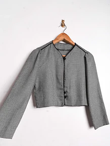 Chaqueta crop pata de gallo