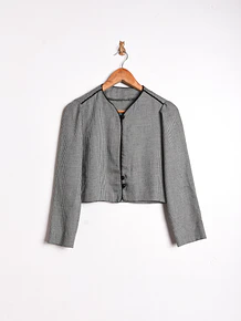 Chaqueta crop pata de gallo