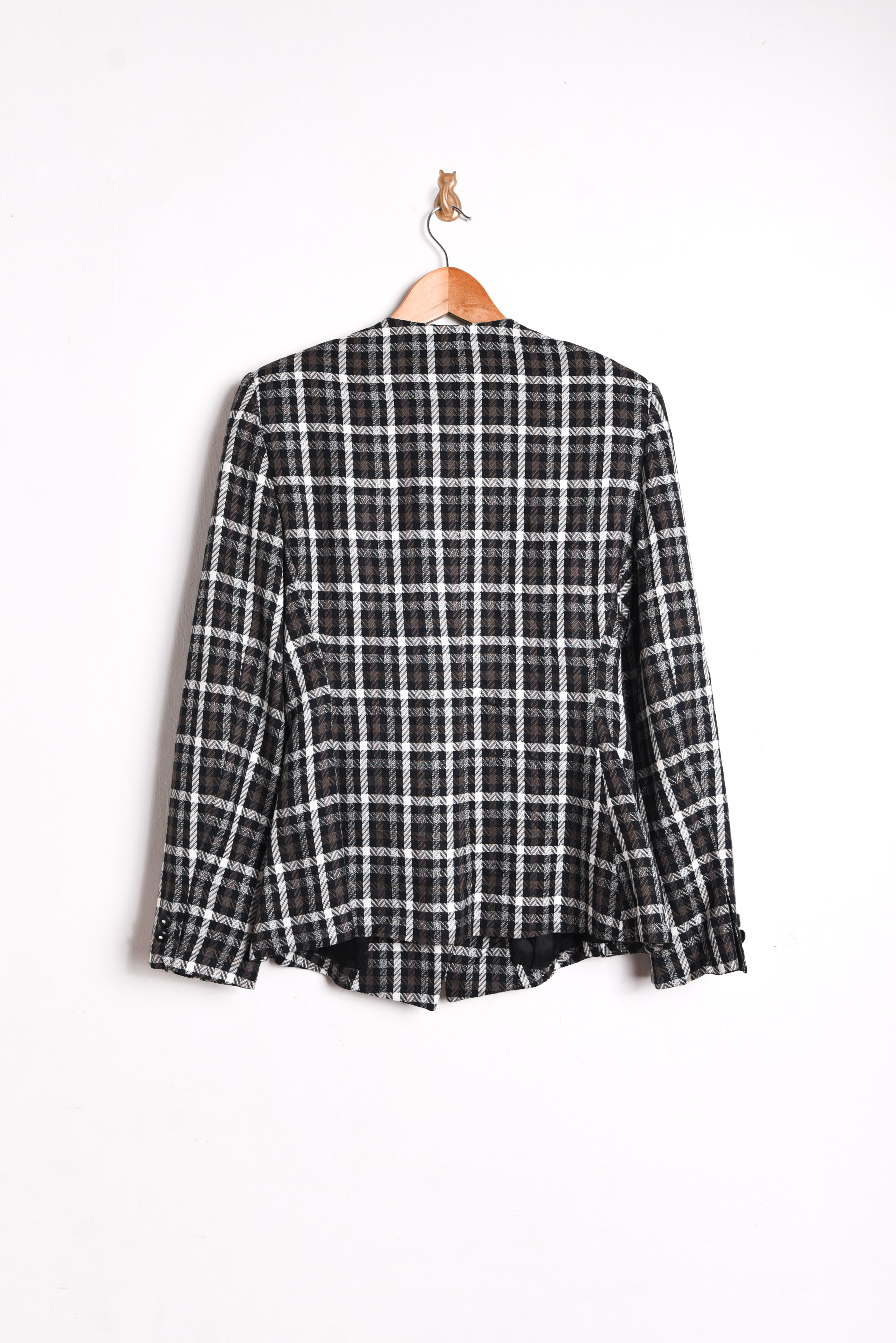 Blazer gingham 90s cruzado