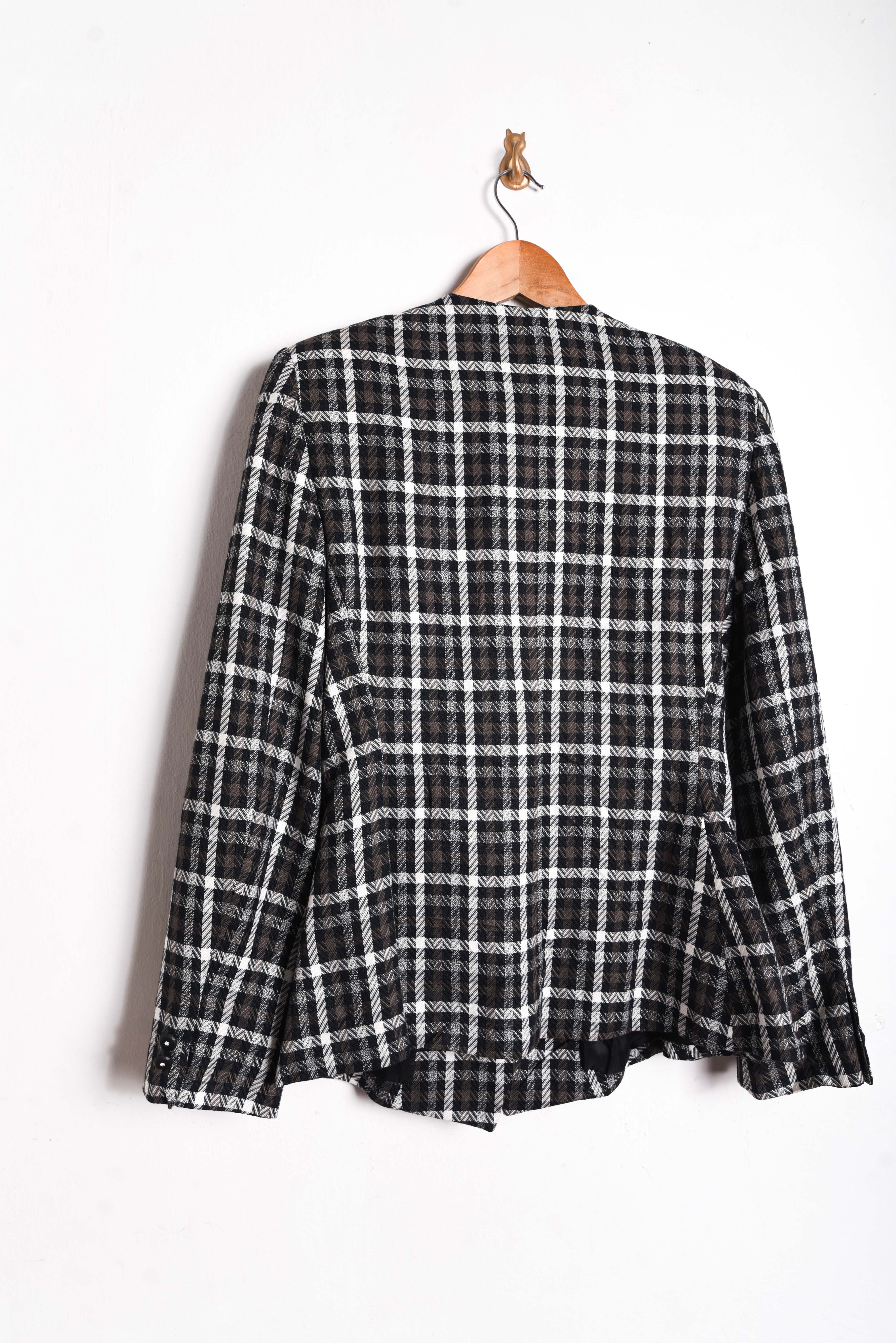 Blazer gingham 90s cruzado
