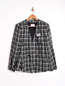 Blazer gingham 90s cruzado