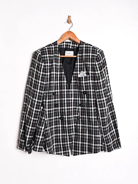 Blazer gingham 90s cruzado