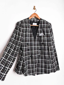 Blazer gingham 90s cruzado