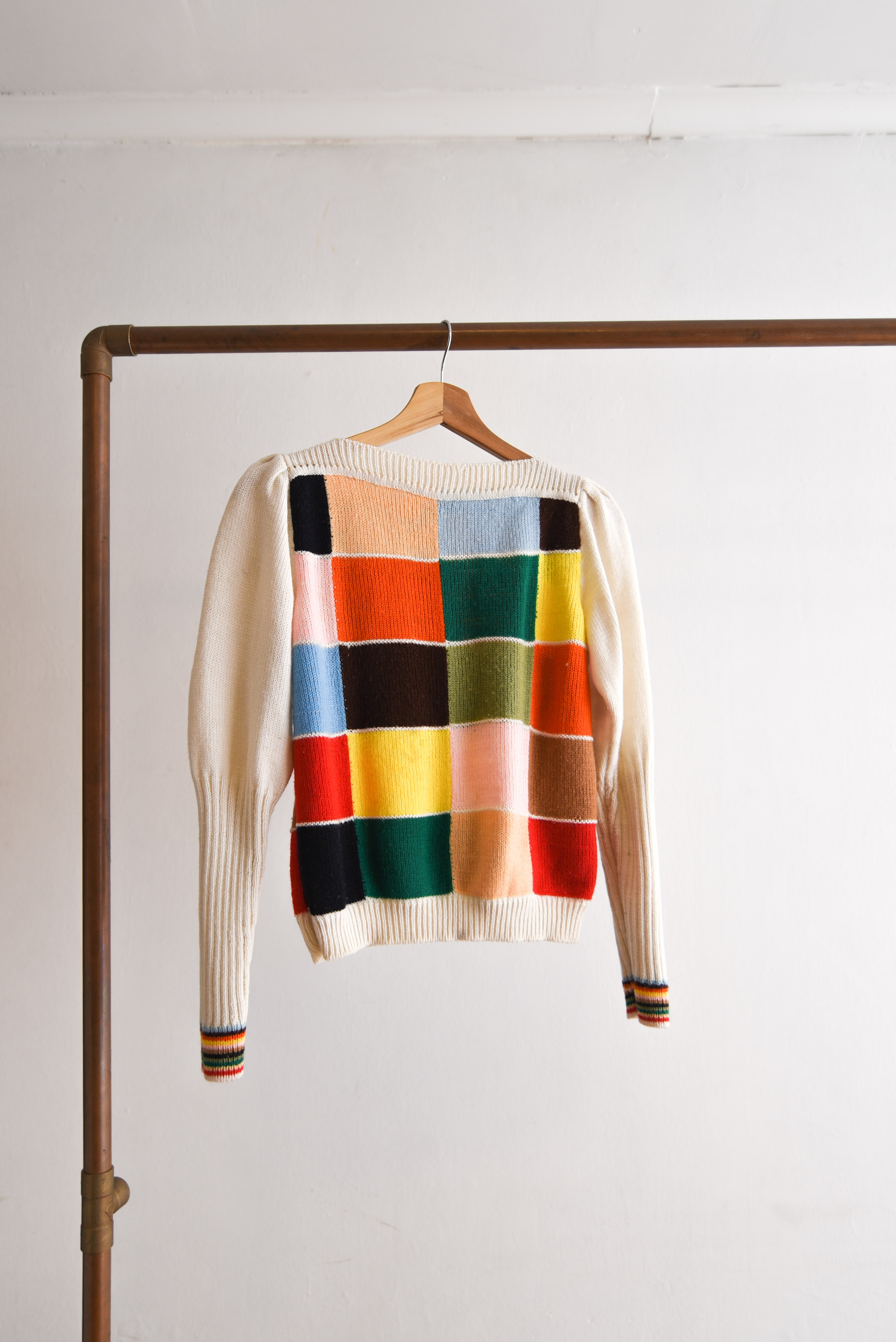 Chaleco marfil vintage cuadros