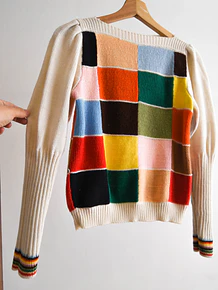 Chaleco marfil vintage cuadros
