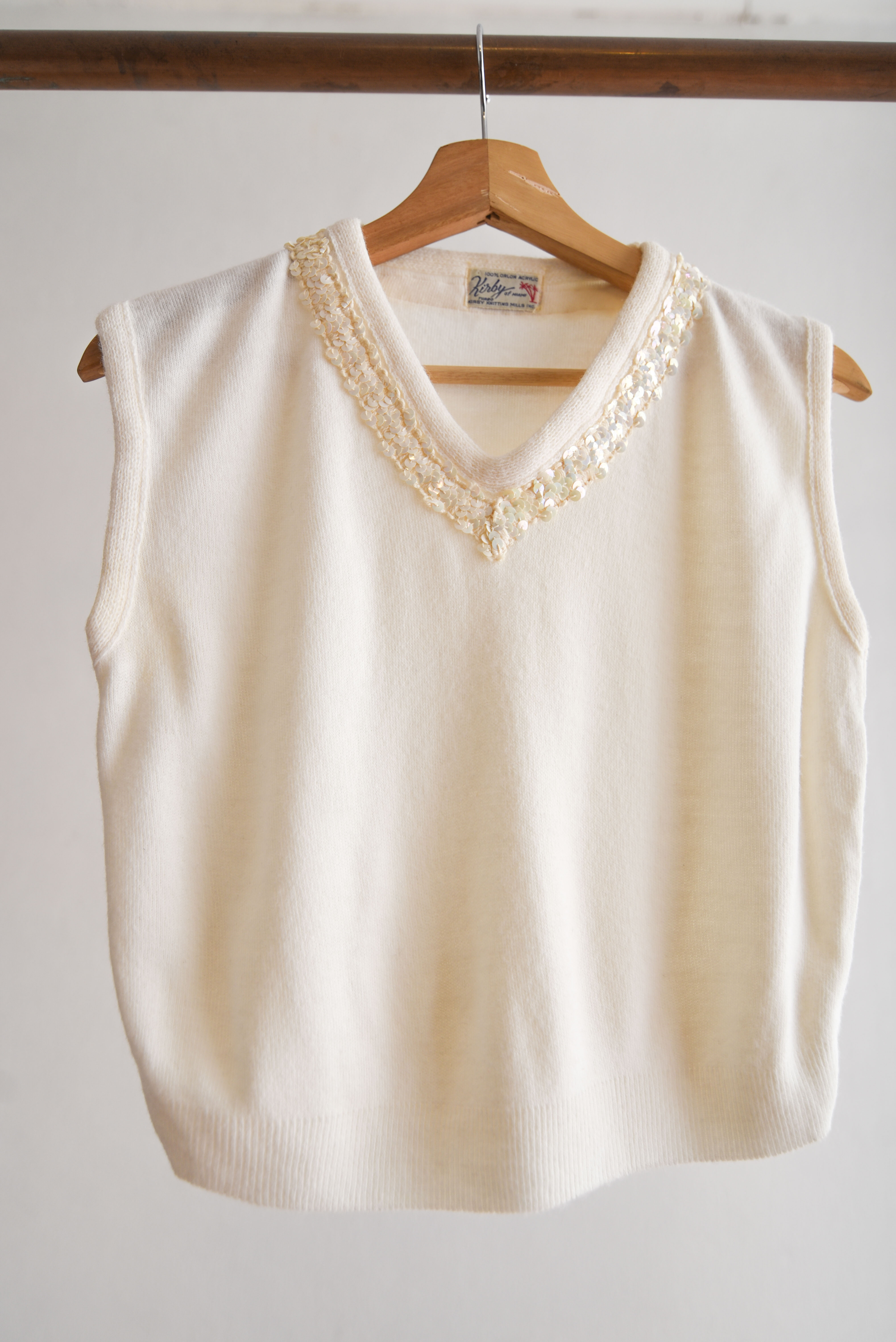 Sweater vest vintage marfil 60s