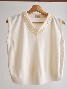 Sweater vest vintage marfil 60s