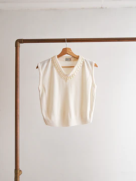 Sweater vest vintage marfil 60s