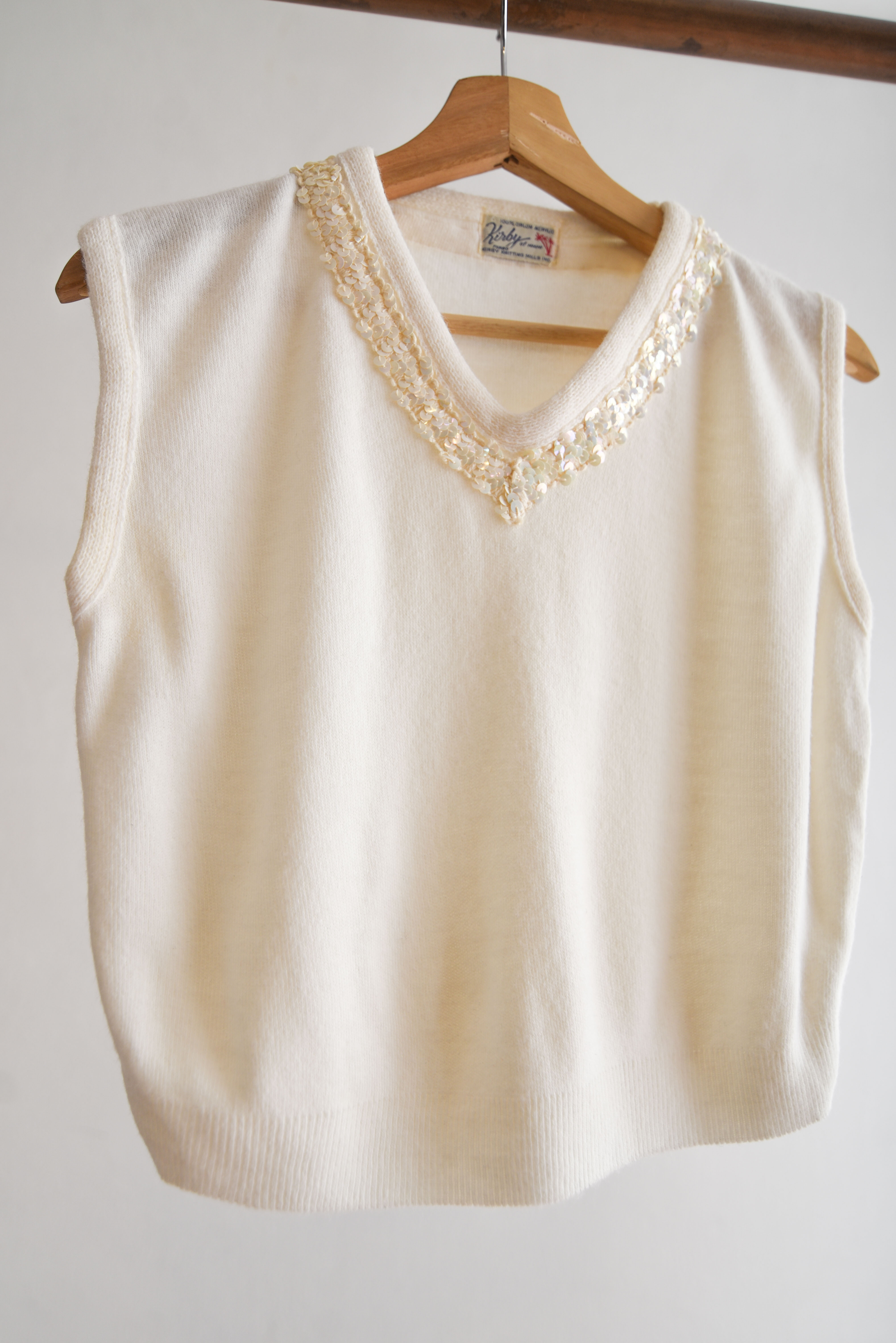 Sweater vest vintage marfil 60s