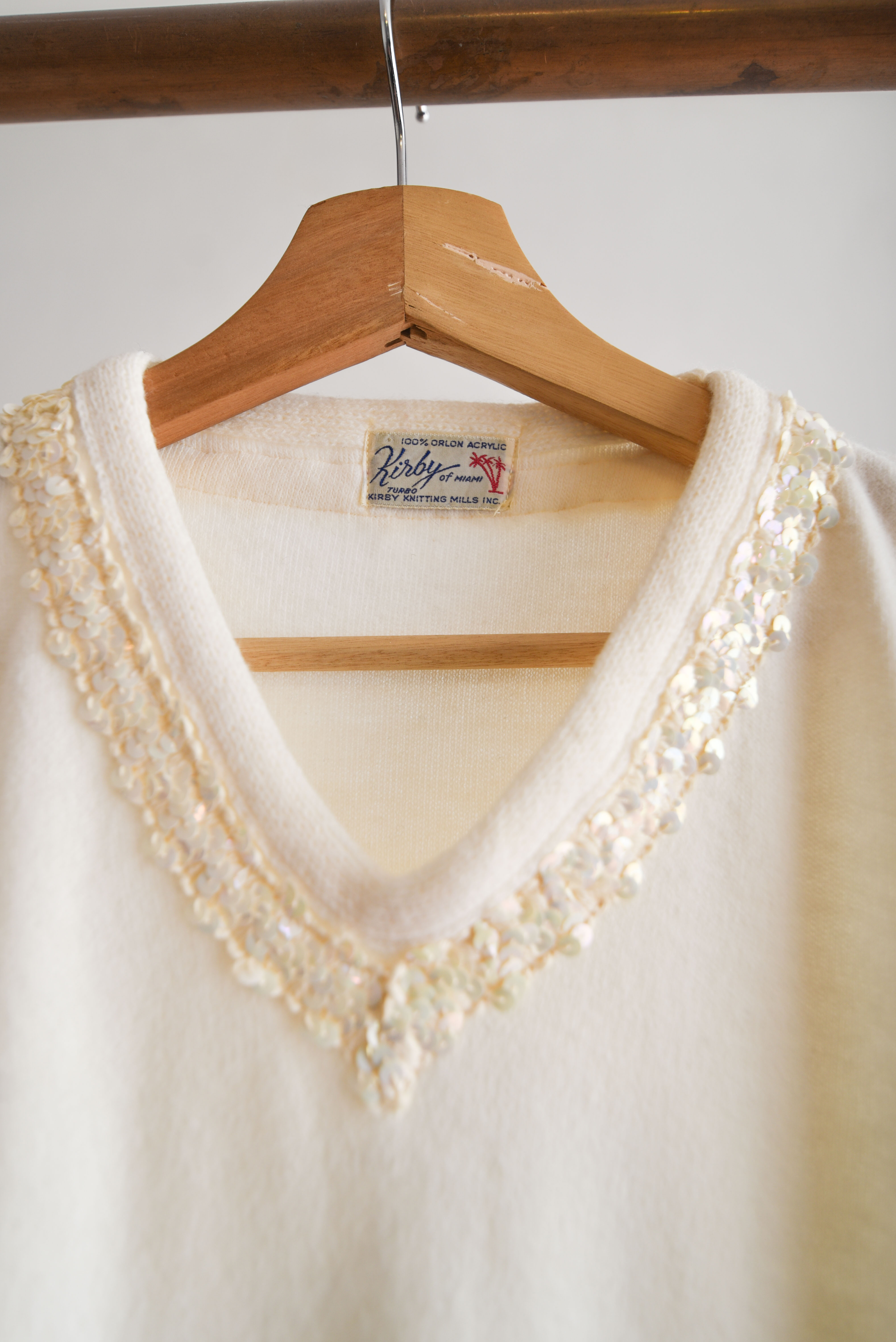 Sweater vest vintage marfil 60s