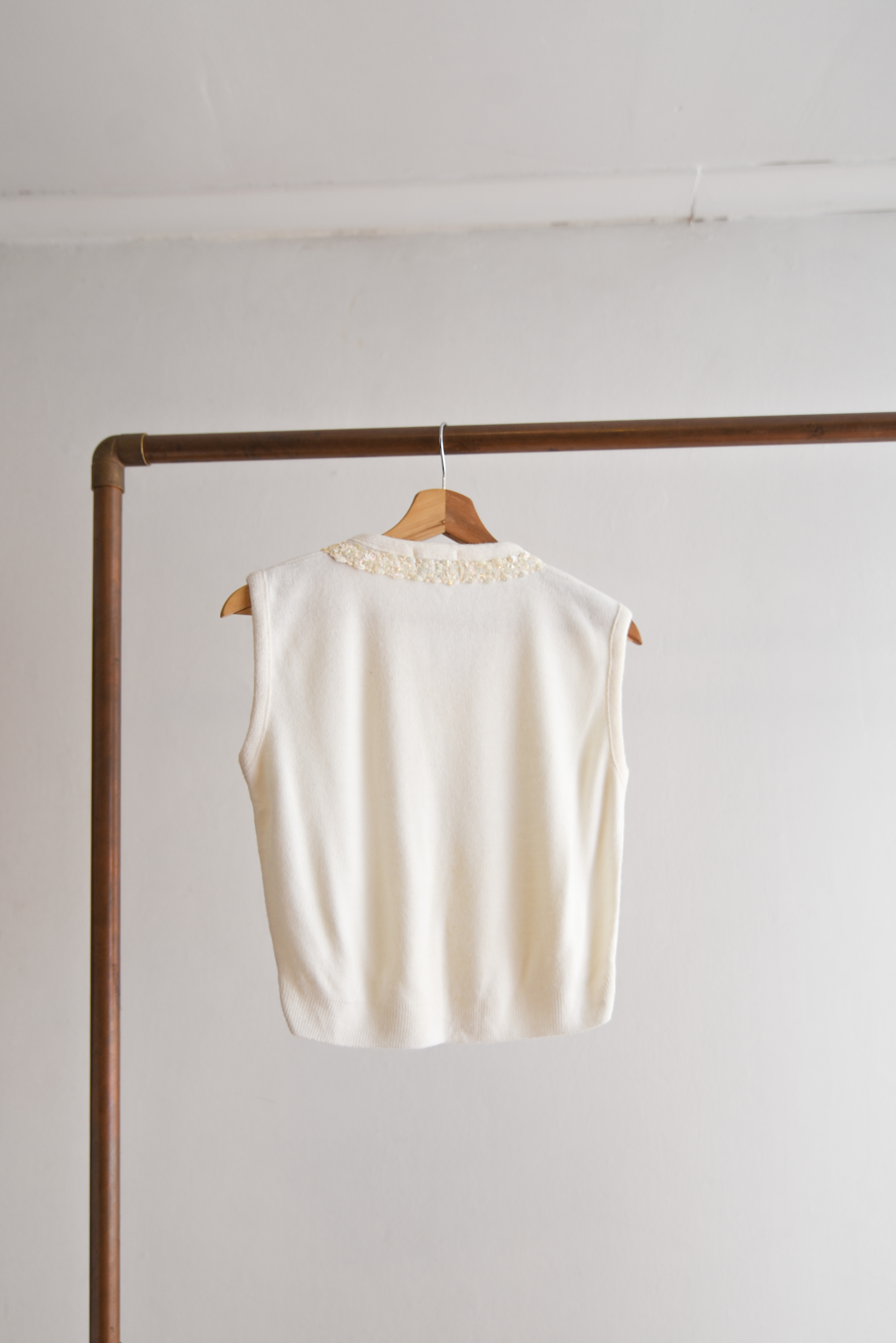 Sweater vest vintage marfil 60s