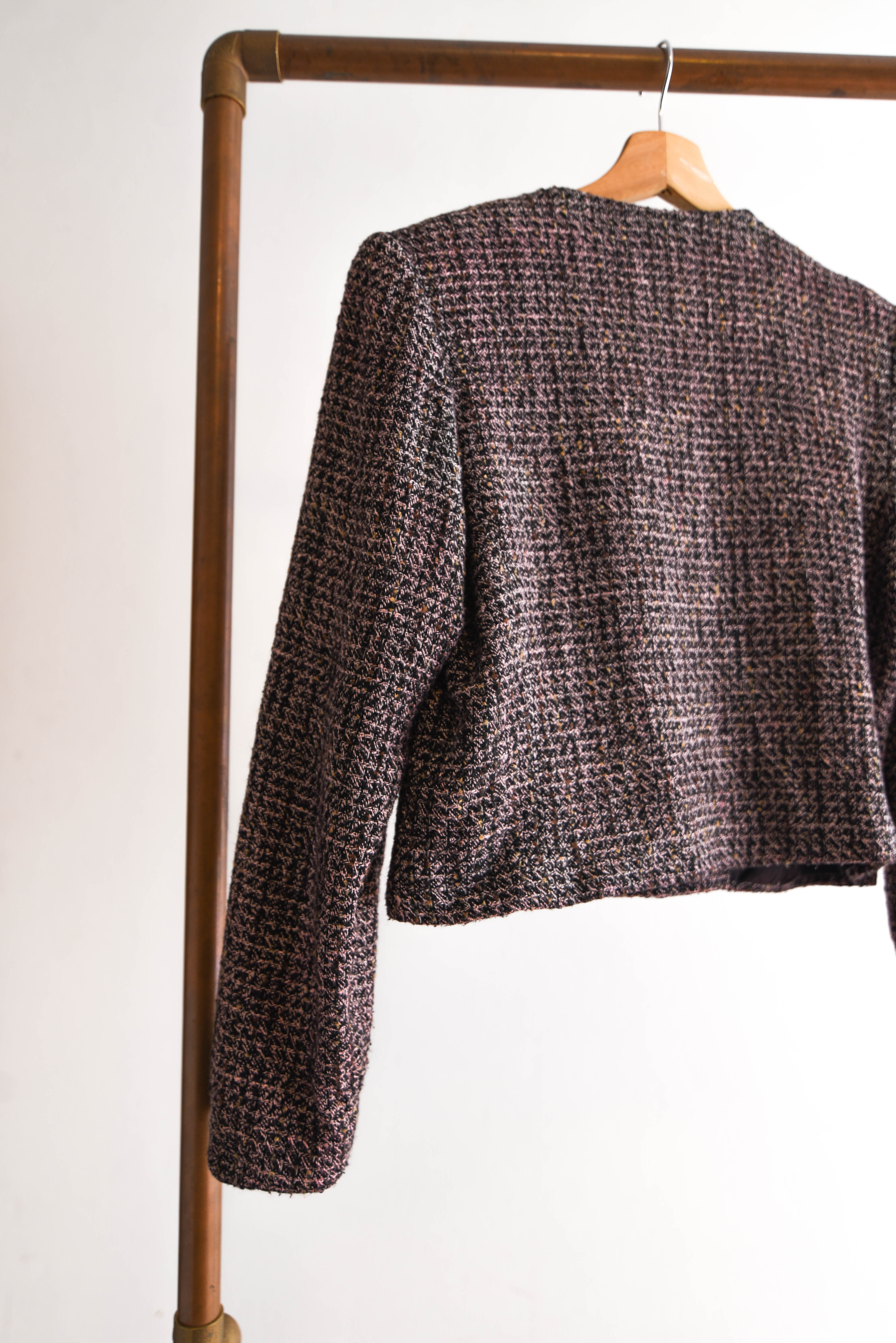Chaqueta grafito tweed vintage