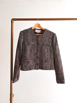 Chaqueta grafito tweed vintage
