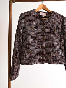 Chaqueta grafito tweed vintage