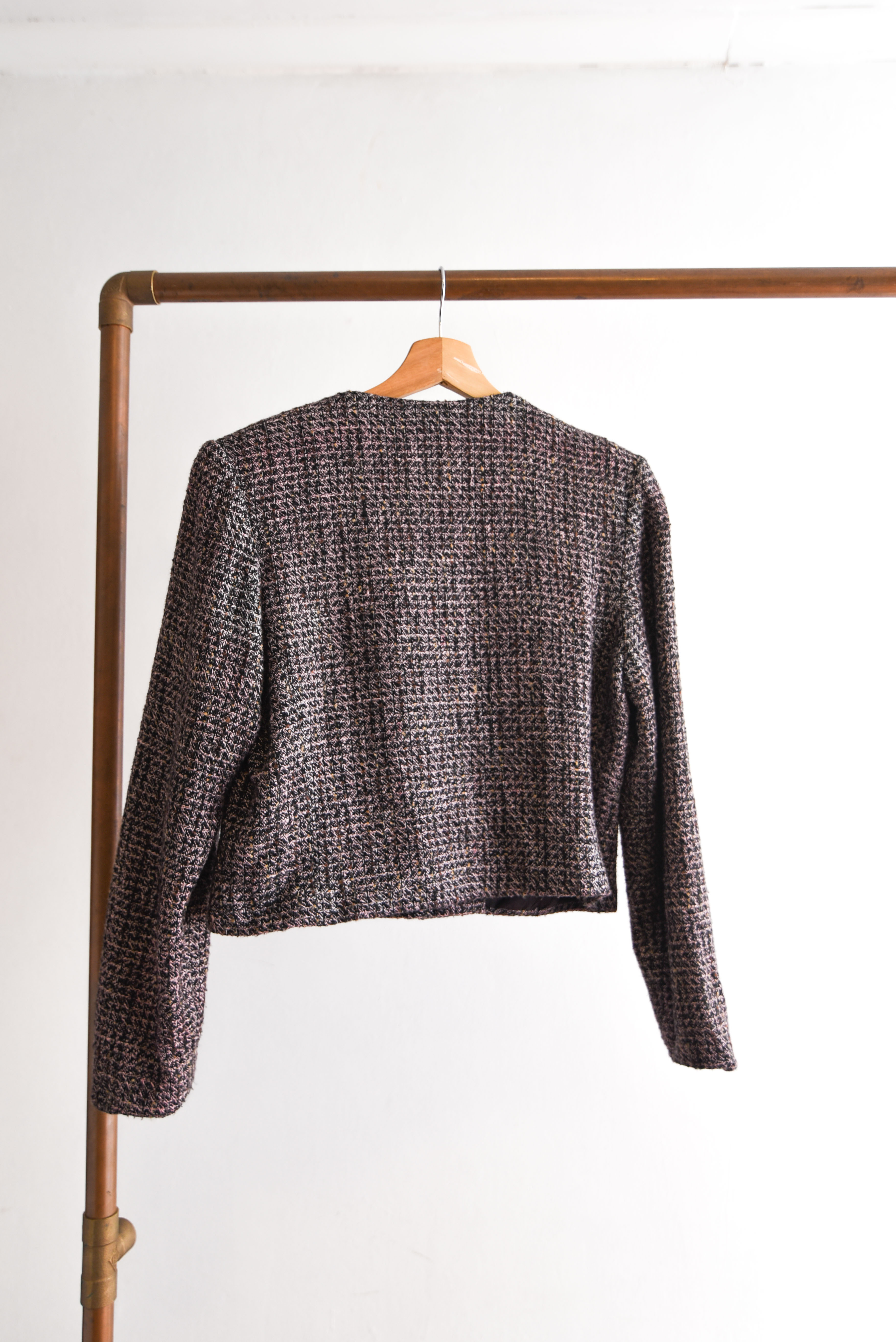 Chaqueta grafito tweed vintage
