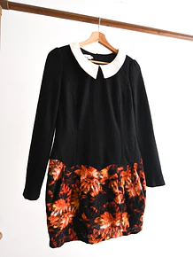 Vestido negro invierno cuellito