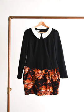 Vestido negro invierno cuellito