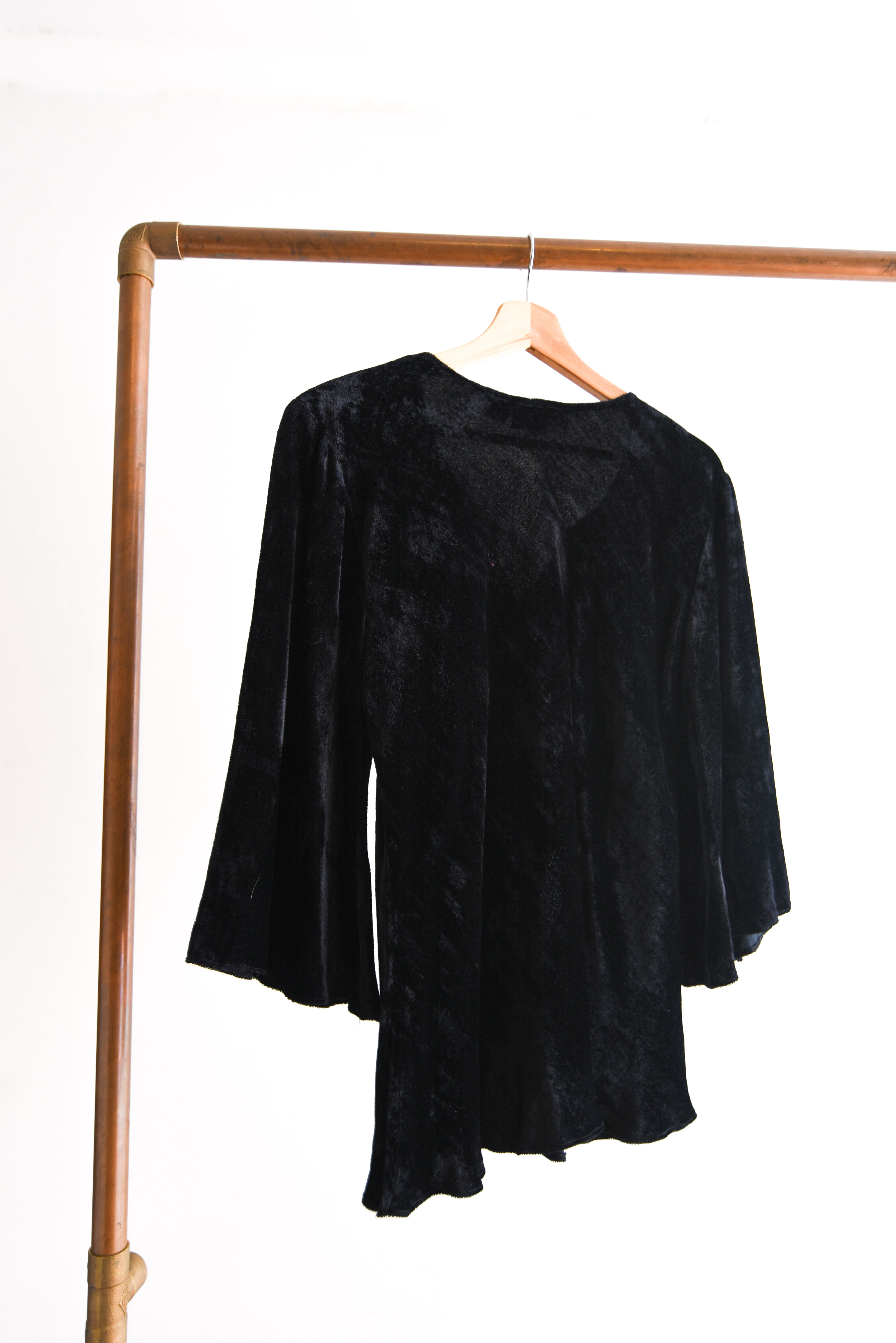 Top y2k black velvet